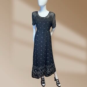 J.G. Hook Vintage Black 2 Piece Over Dress Tank Dress Underneath Sz 12